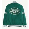 NY Jets Green and Gray Varsity Satin Jacket