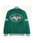 NY Jets Green and Gray Varsity Satin Jacket