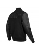 NY Jets Triple Black Varsity Wool and Leather Jacket