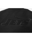 NY Jets Triple Black Varsity Wool and Leather Jacket