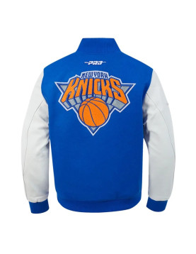 NY Knicks 2024/25 City Edition Blue and White Varsity Jacket