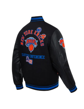 NY Knicks Area Code Classic Rib Varsity Jacket