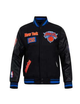 NY Knicks Area Code Classic Rib Varsity Jacket