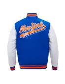 NY Knicks Script Tail Classic Rib Varsity Jacket