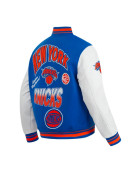 NY Knicks Turn It Up Classic Rib Varsity Jacket