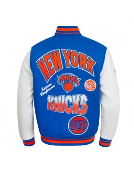 NY Knicks Turn It Up Classic Rib Varsity Jacket