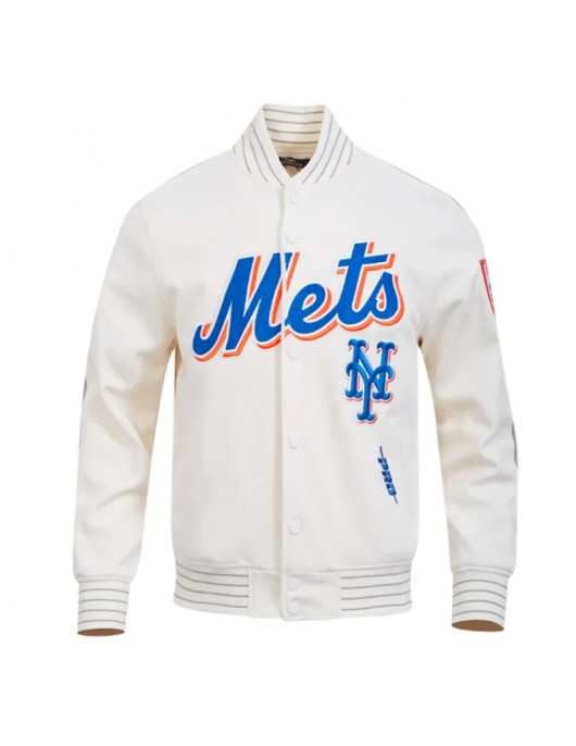 NY Mets Logo Game Day Eggshell Jacket