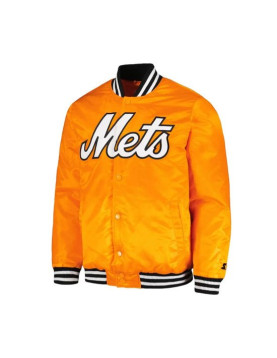 NY Mets Orange Varsity Jacket