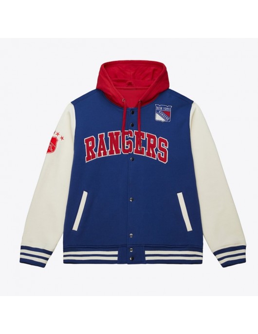 NY Rangers Rinkside Varsity Fleece Jacket NY Rangers Rinkside Varsity Fleece Jacket