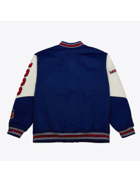 NY Rangers Team History Blue Vintage Logo Varsity Jacket