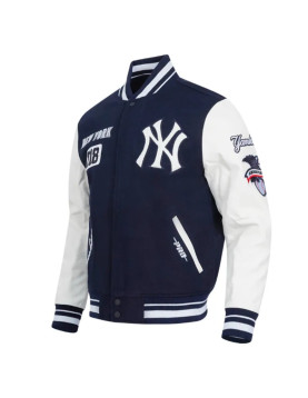 NY Yankees Area Code Classic Rib Varsity Jacket
