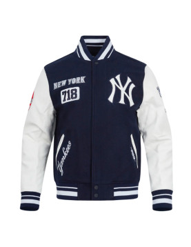 NY Yankees Area Code Classic Rib Varsity Jacket