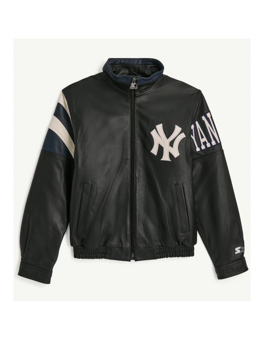 NY Yankees Retro Full Zip Leather Jacket