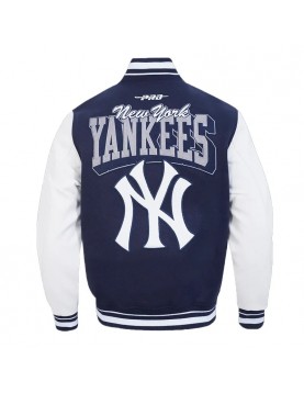 NY Yankees Team Badge Classic Rib Varsity Jacket