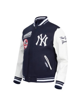 NY Yankees Turn It Up Classic Rib Varsity Jacket