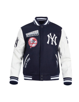 NY Yankees Turn It Up Classic Rib Varsity Jacket
