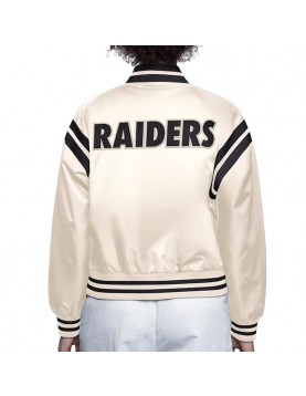 Oakland Raiders Full Count Cream Satin Jacket
