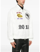Off-White Rhino Real Leather White Varsity Jacket