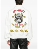 Off-White Rhino Real Leather White Varsity Jacket