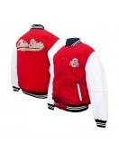 Ohio State Buckeyes Red & White Full-Snap Wool Jacket