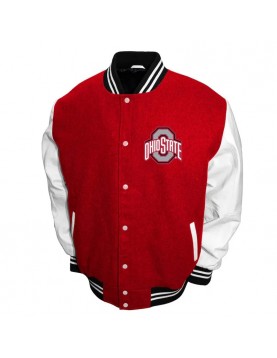 Ohio State Buckeyes Graduate Scarlet and White Varsity Jacket