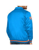Oklahoma City Thunder Stitch Applique Blue Satin Jacket
