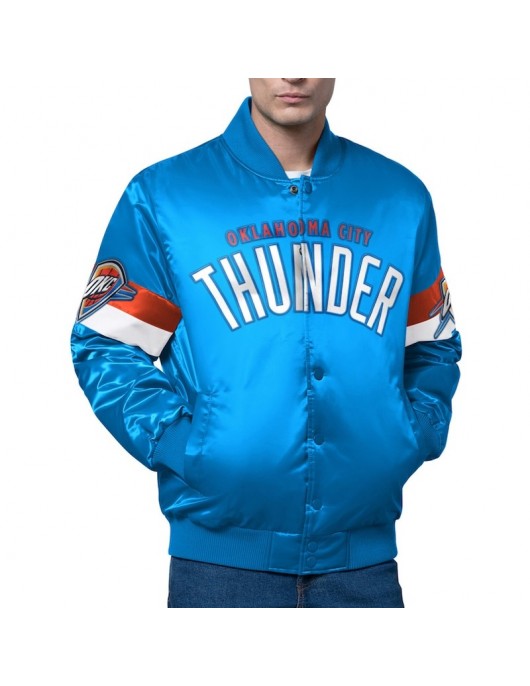 Oklahoma City Thunder Triple Option Varsity Satin Jacket