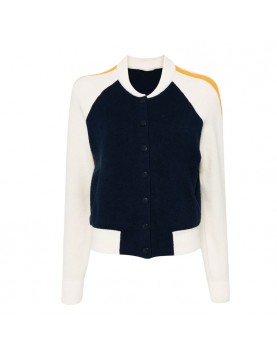 Olympo S01 Amaia Olaberria Bomber Fleece Navy and White Jacket