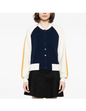 Olympo S01 Amaia Olaberria Bomber Fleece Navy and White Jacket