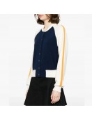 Olympo S01 Amaia Olaberria Bomber Fleece Navy and White Jacket Olympo S01 Amaia Olaberria Bomber Fleece Navy and White Jacket