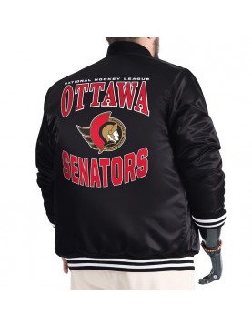 Ottawa Senators Adaptive Bold Logo Varsity Satin Jacket
