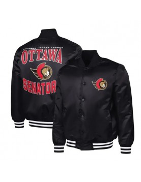 Ottawa Senators Adaptive Bold Logo Varsity Satin Jacket