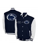 Penn State Nittany Lions Fleece Navy and White Varsity Jacket