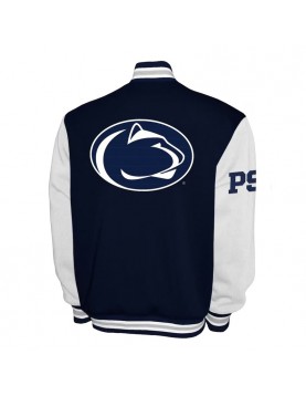Penn State Nittany Lions Fleece Navy and White Varsity Jacket