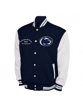 Penn State Nittany Lions Fleece Navy and White Varsity Jacket