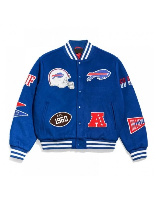 Pennant Buffalo Bills Royal Varsity Wool Jacket Pennant Buffalo Bills Royal Varsity Wool Jacket
