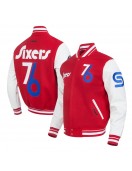 Philadelphia 76ers 2024/25 City Edition Chenille Red Varsity Jacket