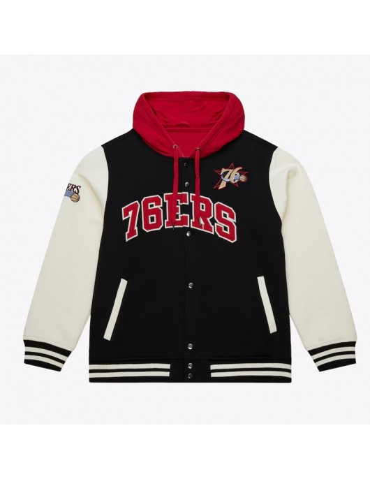 Philadelphia 76ers Courtside Varsity Fleece Jacket Philadelphia 76ers Courtside Varsity Fleece Jacket