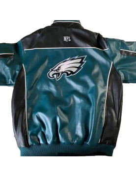 Philadelphia Eagles Green and Black Leather Jacket