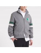 Philadelphia Eagles Heather Gray Striped Fleece Jacket