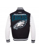Philadelphia Eagles Team Badge Classic Rib Varsity Jacket Philadelphia Eagles Team Badge Classic Rib Varsity Jacket