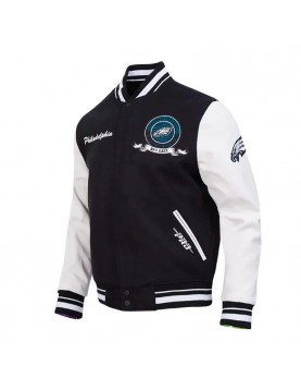 Philadelphia Eagles Team Badge Classic Rib Varsity Jacket