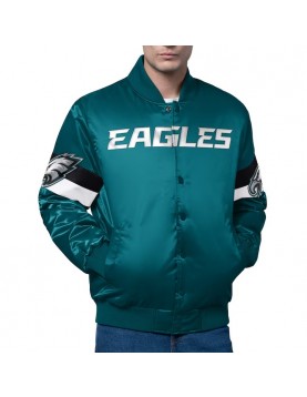 Philadelphia Eagles Triple Option Varsity Satin Jacket