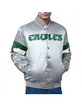 Philadelphia Eagles Triple Option Varsity Satin Jacket