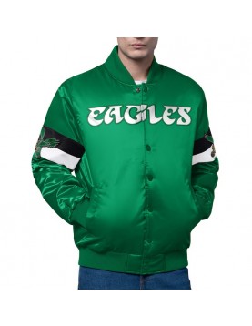 Philadelphia Eagles Triple Option Varsity Satin Jacket