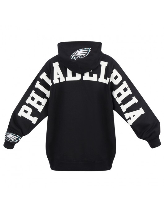 Philadelphia Eagles Wingspan Men's Drop Shoulder Fleece Pullover Hoodie