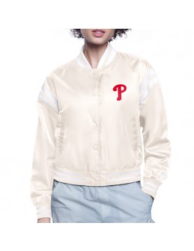 Philadelphia Phillies Printed Logo Varsity Satin Jacket