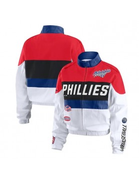 Philadelphia Phillies Racing Full-Zip Red and White Jacket