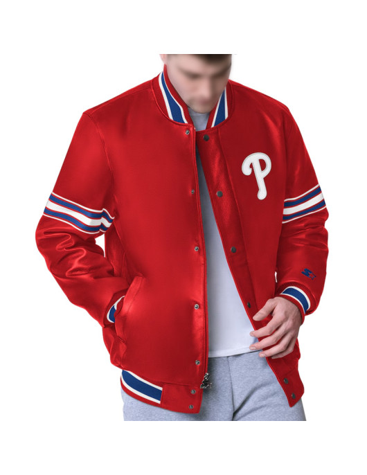 Philadelphia Phillies Red Varsity Leather Jacket