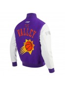 Phoenix Suns 2024/25 City Edition Chenille Purple Wool Varsity Jacket
